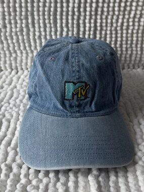 MTV Light Blue Denim Kids Cap with Multicolor Embroidered Logo